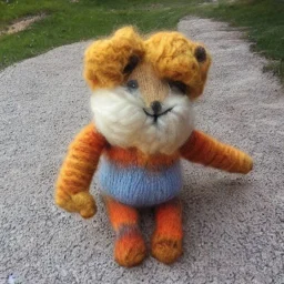 Cute Lion made of wool knitting