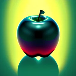 abstract apple illustration 3D blender poster
