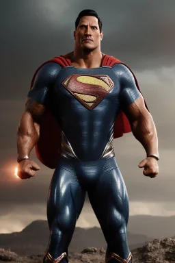 Dwayne Johnson superman, hyperrealistic