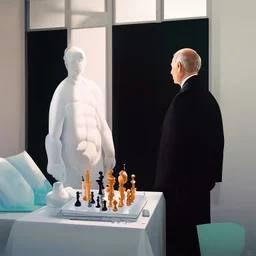 Putin, President Xi Of China And Joe Biden Play Chess With A Pigeon,Ufo And Atomic Bomb Mushroom Cloud,Complex Surgical Instruments Intermixed With A Newborn Boy,Minimalism,Painting By Adrian Ghenie,Rene Magritte,Pablo Picasso,Michelangelo,Salvador Dali,Lucian Freud