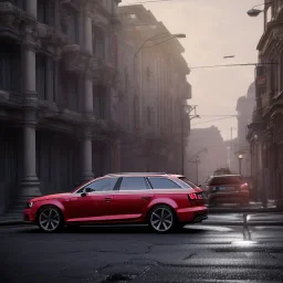 an Audi a4 estate car ultra realistic,concept, 4k ,on street,8k resolution, high-quality, fine-detail, parked in crowded city winter