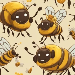 Happiness grandma and grandpa are healthy in a planet of honey stingless bee, realistic