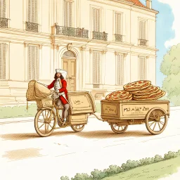 Pizza delivery to the home of Louis XIV.