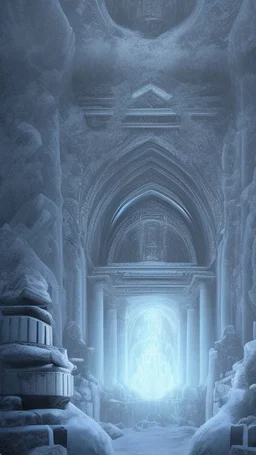 Une cite antique bloquée dans un glacier éternelle. La nécropole semble figée dans le temps.