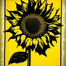 Silkscreen printing sunflower