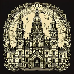 estampa de camiseta. catedral de santiago de compostela