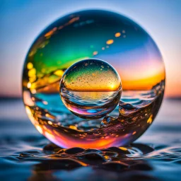 "A delicate cracked glass sphere, ethereal colours, fine fract...,color fracture on water splash