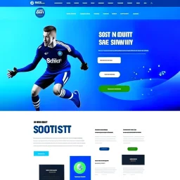 Design a user-friendly and visually appealing landing page for a sport website, prioritizing an intuitive user experience, blue colors