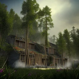 apocalyptical holiday resort, 3d render