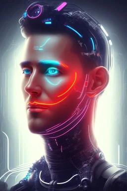 cyberpunk, head, men, portrai, tron