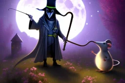 A Plague Doctor (AND) a Mouse run on the moon while expanding their minds with psychedelic mushrooms by Pixar and Dreamworks