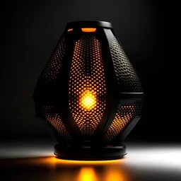 Mechanic light lamp that inspired form by architecture Vessel, honeycomb design, sleek and modern design , black and orange color scheme