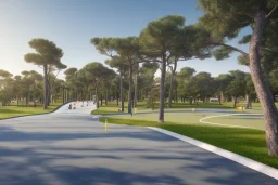 Day in quinta do lago, main avenida with jogging track and cycling lane