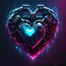 a cyberpunk styled heart. logo.