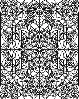 very simple Mosaic simple Coloring Pages, no black color,, easy to color