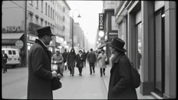 silence is the new scream, Analogue film photo, black and white, 1940s, 1940s, candid, retro analog, 35mm black and white film, film grain {prompt} highly detailed, street photo, street photography