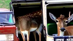 the deceased deer's family raids the moving truck company that hit their fawn