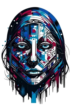Logo: A distorted image of a woman's face with pixelated elements, symbolizing the chaotic nature of Kali Yuga. Design Style: Modern, tech-inspired.
