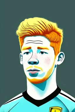 Kevin De Bruyne Belgian football player , cartoon 2d