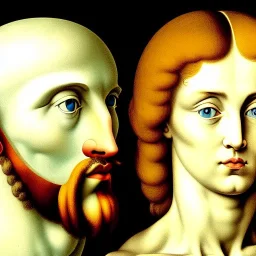 portrait of a male and female Michelangelo style