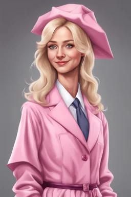 Een dom blondje die haar dokterdiploma heeft gekregen dankzij CHATGPT. Straalt domheid uit. Haar graduation outfit is volledig roze. Karikaturaal, carnavalesk, er zijn dokterattributen, denk legally blind en greys anantomy Dokter moet duidelijk zijn. Ze is lelijk, veel koninklijker, grootser