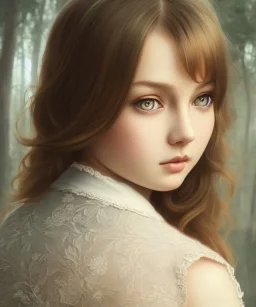 intricate, elegant, sharp focus, illustration, detailed eyes, digital painting, concept art, matte, art by wlop and artgerm and ivan shishkin and andrey shishkin, masterpiece, young and cute ukrainian girl, adorable, round face