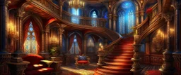 fantasy interior of a magic castle