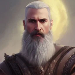 a _ fantasy _ style _ portrait _ painting _ of white male black hair short head stoic braided beard round face mountains rpg dnd oil _ painting _ unreal _ 5 _ daz. _ rpg _ portrait _ extremely _ detailed _ artgerm _ greg _ rutkowski _ greg