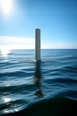 . A Peace Pole standing in the middle of the ocean