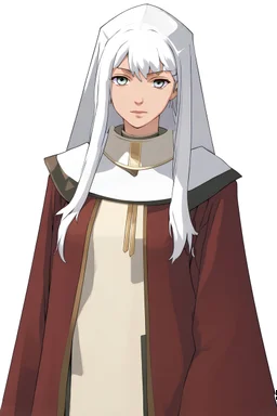 Halfing Cleric white hair tan skin female