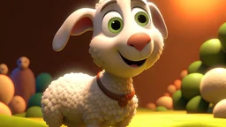 Generate A pixar style lamb for coloing book