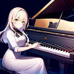 girl, piano