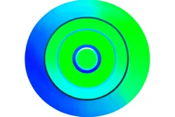 app logo, green play button in the middle of circle, blue and green