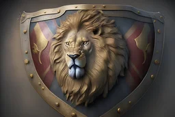 shield of a realistic lion