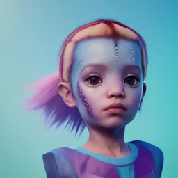 Wearing make up avatar in pandora toddler, full body, Pandora background