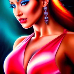 Ultra detailed fullbody Portrait in oil on canvas of beautiful busty Laura(street Fighter),extremely detailed digital painting,ultrarealistic skin,intense stare, extremely detailed face, crystal clear eyes, mystical colors ,perfectly centered image, perfect composition, rim light, beautiful lighting,masterpiece ,8k, stunning scene, raytracing, anatomically correct, in the style of uncannyknack and Ohrai Noriyoshi and robert e howard and Steve Jung and Wizyakuza.