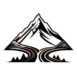 montagne avec route pictogramme