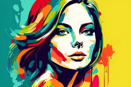 modern abstract woman painting vector