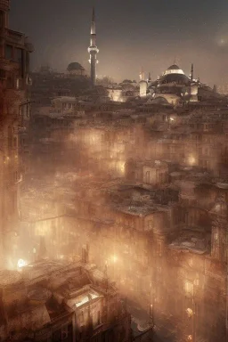 Istanbul, steampunk, apocalypse, bokeh, hyper realistic