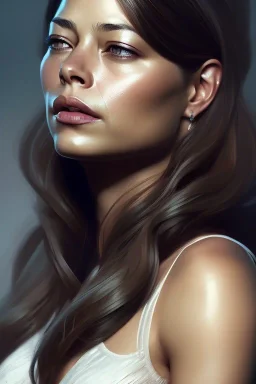 Kristin Kreuk, head and shoulders portrait, head and shoulders portrait, 8k resolution concept art portrait by Greg Rutkowski,