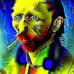 Retrato Épico De un cuervo estilo van gogh 4k