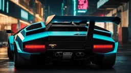 lamborghini Countach LPI 800-4 Cyberpunk, Super Detailed, desktop wallpaper, 4K rear view, center