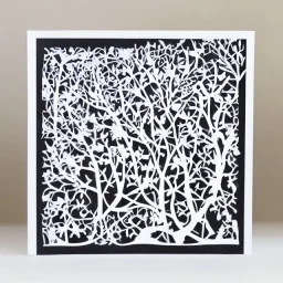 a papercut lightbox,scenic white paper, simple, centered