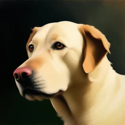 dog, oil painted.