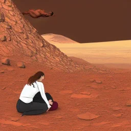 woman giving birth on mars