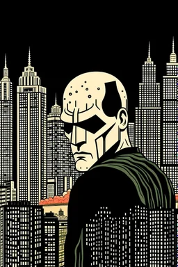 punisher sku;; city in the style of Hiroshi Nagai