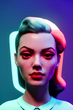 Fashion Portrait, young Ava garner pin-up, make up, natural busty, retro futuristic style, glow eyes, cinematic, Ultra realistic, jimmy marble artist style, wide angle view, soft color, highly detailed, unreal engine 5, ray tracing, RTX, lumen lighting, ultra detail, volumetric lighting, 3d, finely drawn, high definition.