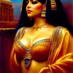 Drawing of beautiful face,busty 'cleopatra',sweet stare,throne,hieroglyphics,balanciaga fashion clothe painting by gaston bussiere, greg rutkowski, yoji shinkawa, yoshitaka amano, tsutomu nihei, donato giancola, tim hildebrandt, oil on canvas, cinematic composition, extreme detail,fit full head inside picture,16k