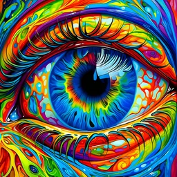 show me a psychedelic painting of eyes