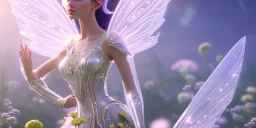 crystal subtle flower in a galactic ambiance beautiful fairy, transparent, delicate colors, in the foreground, full of details, smooth，soft light atmosphere, light effect，vaporwave colorful, concept art, smooth, extremely sharp detail, finely tuned detail, ultra high definition, 8 k, unreal engine 5, ultra sharp focus